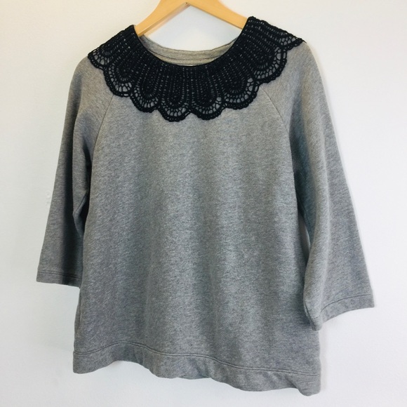 Garnet Hills Black lace Gray Sweater - Picture 2 of 9